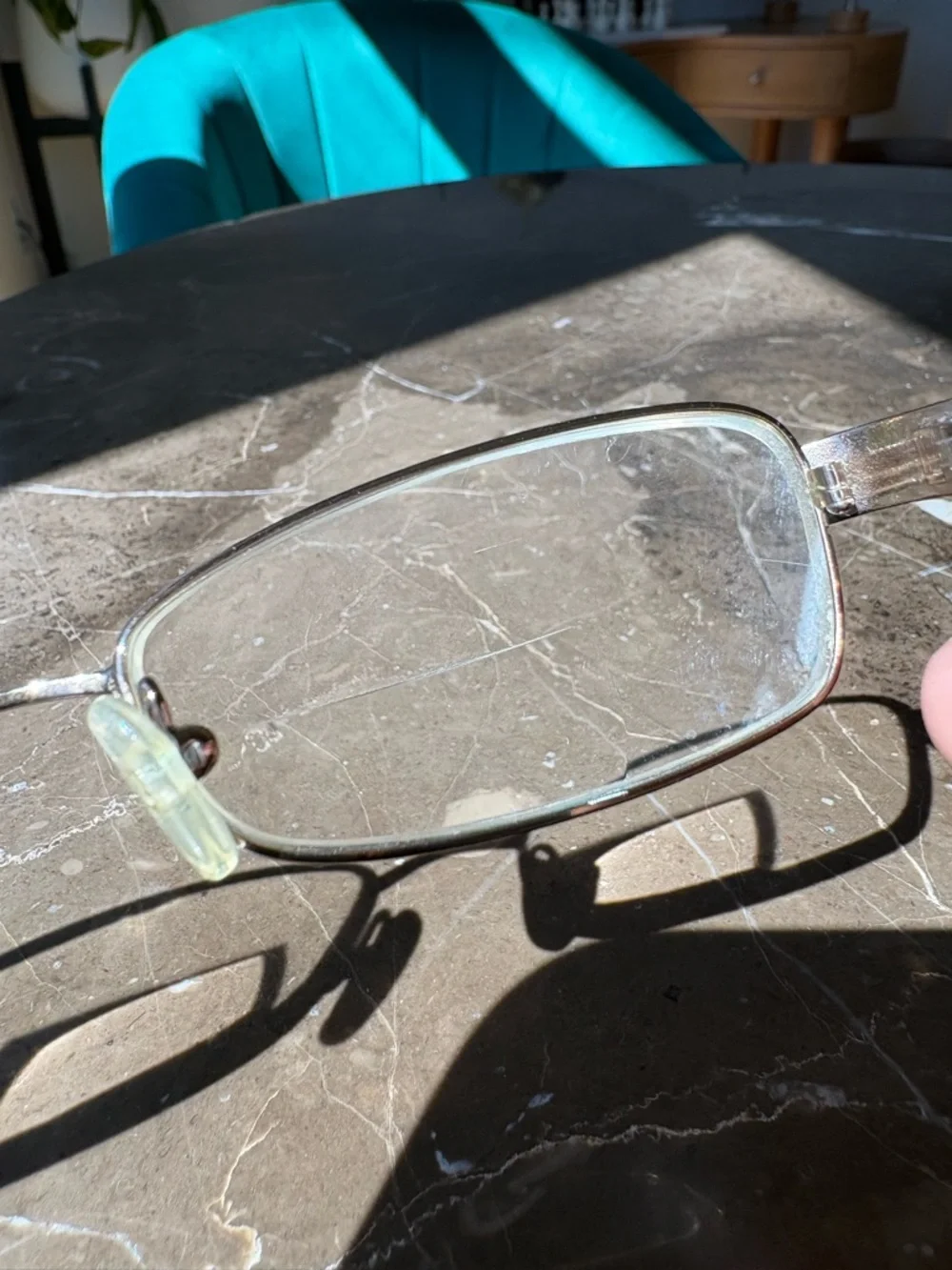 FENDI F769R Vintage 80s 90s Silver Rectangle Eyeglasses Reading Italy Made READ
